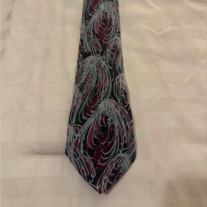 Elegant Black, Red, and Gray Men's Tie